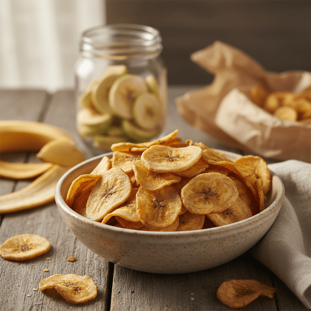 Banane séchée en chips
